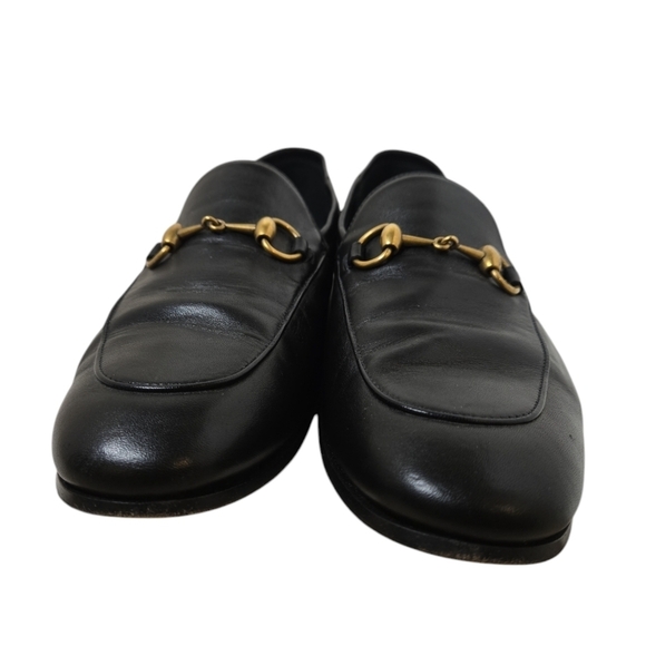 GUCCI BRIXTON Black Leather Horsebit Loafers Gucci 8 Jordaan $1000